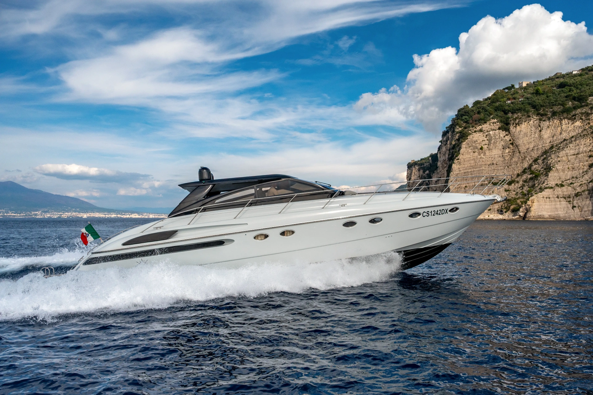 Princess V55 private charter Naples - PDG Boat Tours